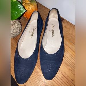 Chanel Blue Suede Flats